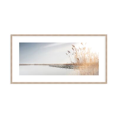 Design-Poster gerahmt: Peaceful Lake 101x51cm, Bild, Wandbild, Wanddekoration