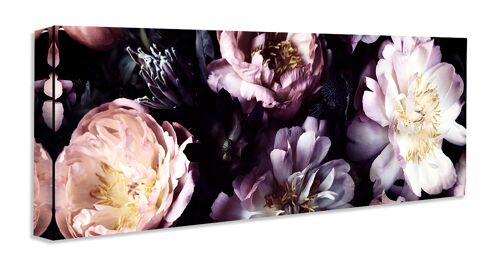 hochwertiges Leinwandbild, Wanddekoration: Purple Flowers 80x30cm, Bild, Wandbild, Wanddekoration