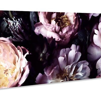 Image sur toile de haute qualité, décoration murale: Fleurs violettes 80x30cm, tableau, peinture murale, décoration murale