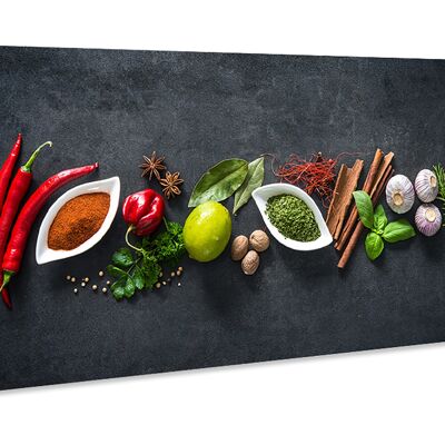 hochwertiges Leinwandbild, Wanddekoration: Food-Love 80x30cm, Bild, Wandbild, Wanddekoration