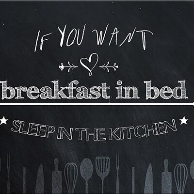 Spruch-Poster auf Holz / Dekopanel: If you want breakfast.. 20x30cm, Bild, Wandbild, Wanddekoration