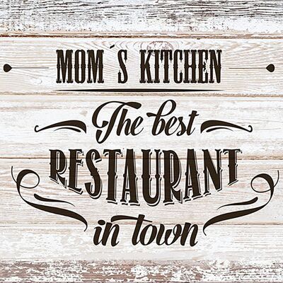 Saying poster on wood/deco panel: Mom's kitchen 20x30cm, picture, mural, wall decoration