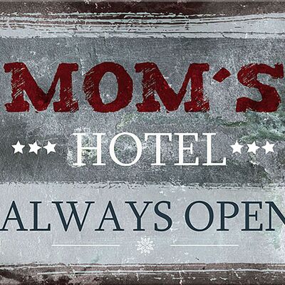 Saying poster on wood/deco panel: Mom's hotel 20x30cm, picture, mural, wall decoration