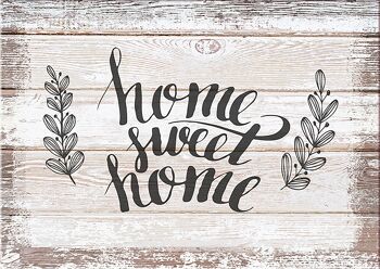 Affiche disant sur bois/panneau déco : home sweet home 20x30cm, tableau, murale, décoration murale 1