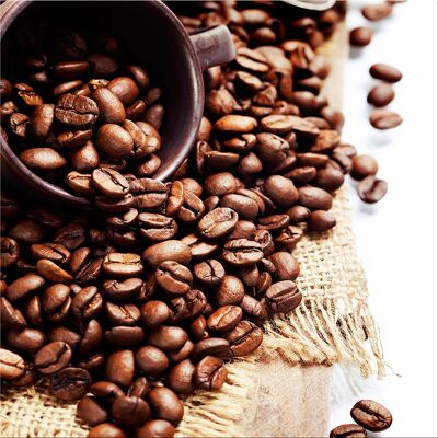 Design-Poster auf Holz / Dekopanel: Coffee beans 30x30cm, Bild, Wandbild, Wanddekoration