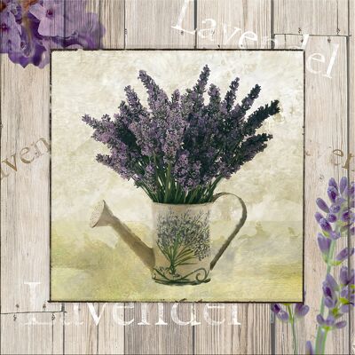 Design-Poster auf Holz / Dekopanel: Lavendel 30x30cm, Bild, Wandbild, Wanddekoration