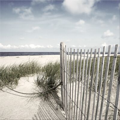 Design-Poster auf Holz / Dekopanel: On the beach I 30x30cm, Bild, Wandbild, Wanddekoration