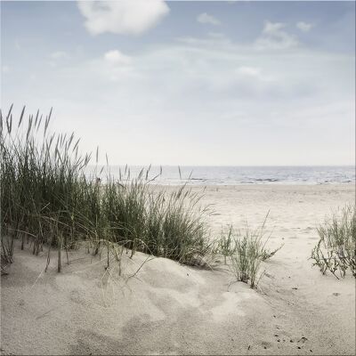 Design-Poster auf Holz / Dekopanel: On the beach IV 30x30cm, Bild, Wandbild, Wanddekoration