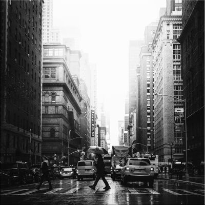 Design-Poster auf Holz / Dekopanel: NY Streets 30x30cm, Bild, Wandbild, Wanddekoration