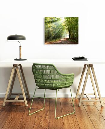 Affiche design sur bois/panneau déco : Forêt verte 40x50cm, tableau, murale, décoration murale 2