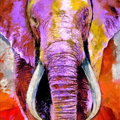 Design-Poster auf Holz / Dekopanel: Elefant 40x50cm, Bild, Wandbild, Wanddekoration