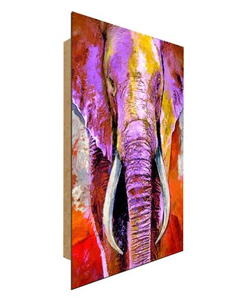 Affiche design sur bois/panneau déco : éléphant 40x50cm, tableau, murale, décoration murale 3