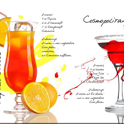 Poster di design su legno/pannello decorativo: cocktail 90x30cm, foto, murale, decorazione murale