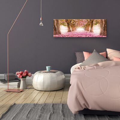 Design poster on wood/deco panel: cherry blossoms 90x30cm, picture, mural, wall decoration