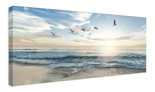 hochwertiges Leinwandbild, Wanddekoration: Meeresrauschen 120x50cm, Bild, Wandbild, Wanddekoration