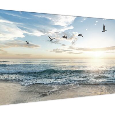 Quadro su tela di alta qualità, decorazione murale: il suono del mare 120x50 cm, immagine, murale, decorazione murale