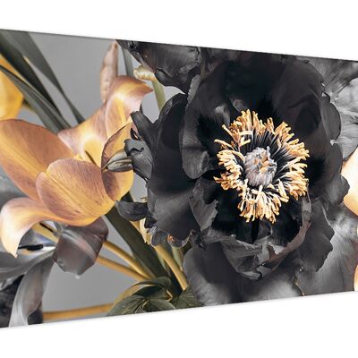 hochwertiges Leinwandbild, Wanddekoration: Golden Bouquet 120x50cm, Bild, Wandbild, Wanddekoration