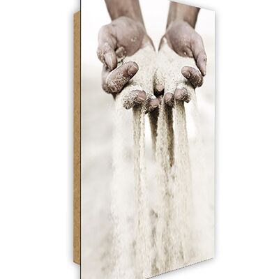 Design poster on wood / decorative panel: Hands 90x60cm, picture, mural, wall decoration