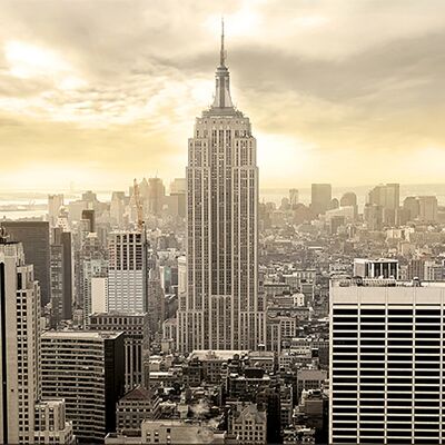 Design poster on wood/deco panel: New York Morning 118x41cm, picture, mural, wall decoration