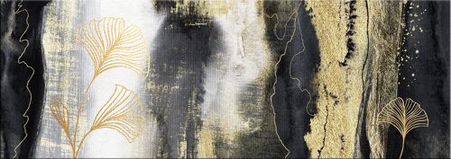 Design-Poster auf Holz / Dekopanel: Black and Gold 118x41cm, Bild, Wandbild, Wanddekoration