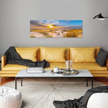 Affiche design sur bois/panneau déco : Sunny Morning 118x41cm, tableau, murale, décoration murale 2