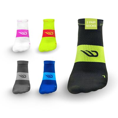 Chaussettes courtes SPEEDS running (2 paires) - noir/vert -