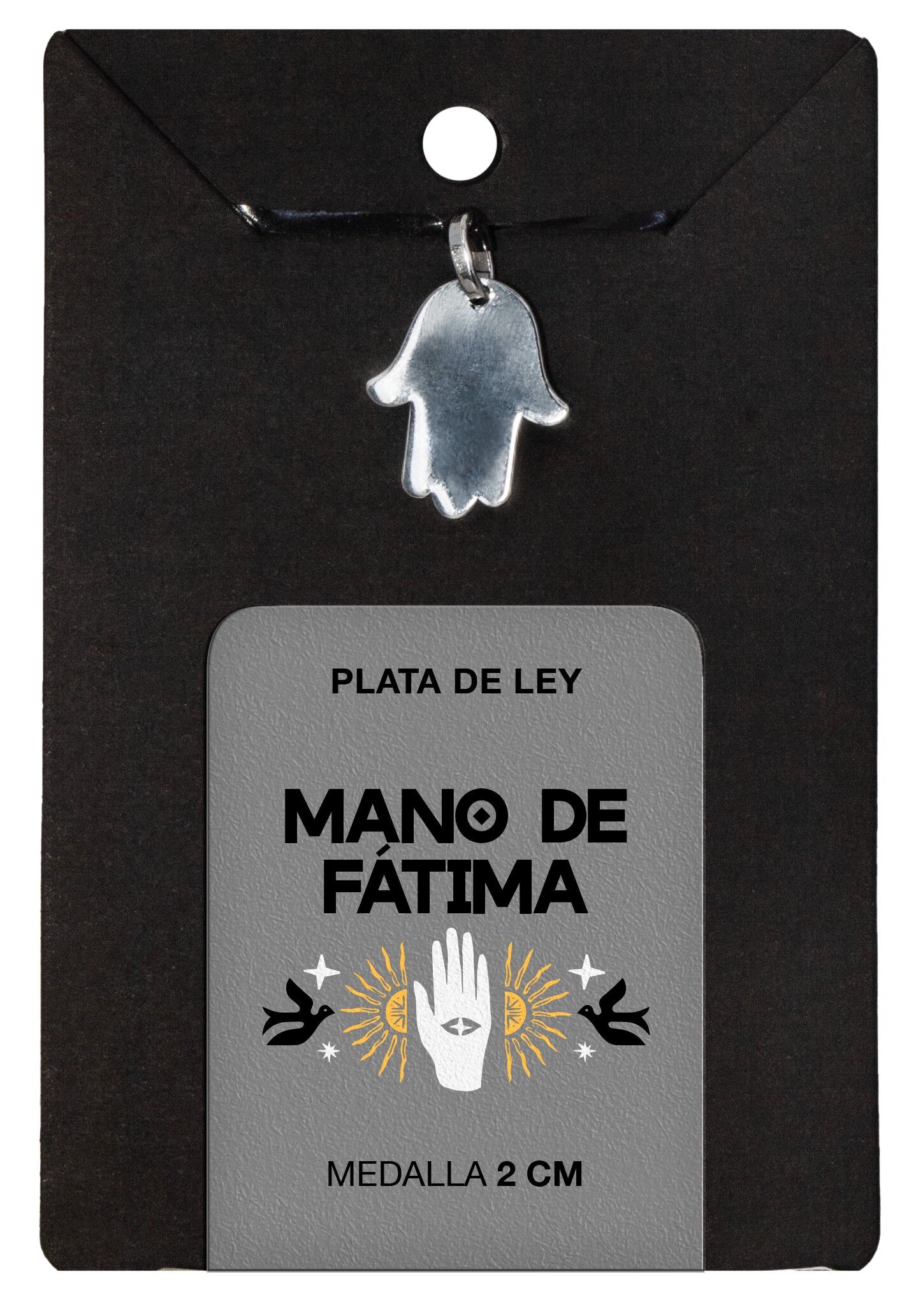 Medaglia d'argento Mano di Fatima 2 cm