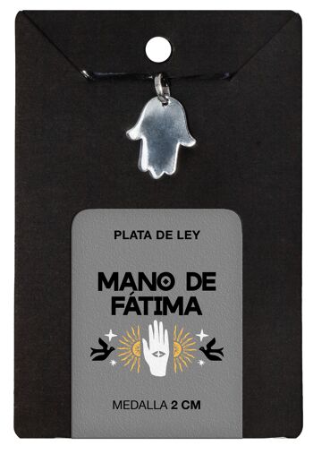 Médaille Argent Main de Fatima 2 cm