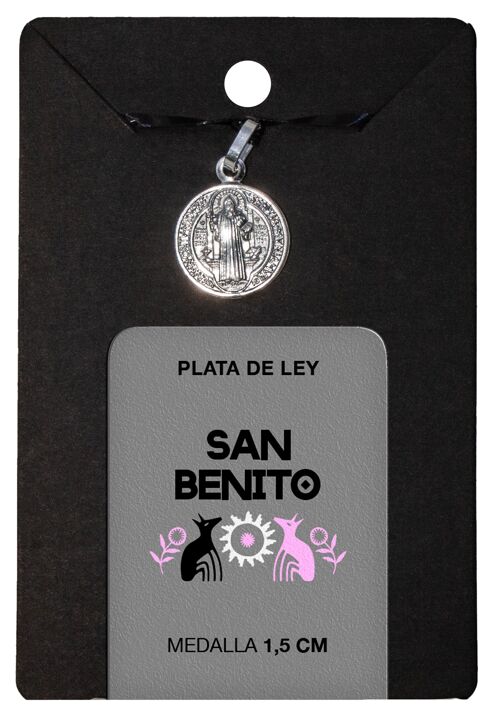 Medalla Plata San Benito 1,5 cm