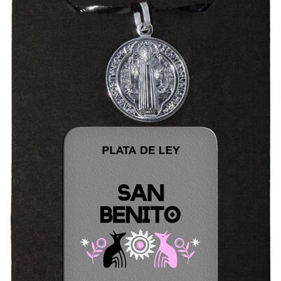 Medalla Plata San Benito 2 cm