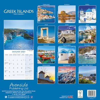 Calendrier 2023 Iles Grecques 2