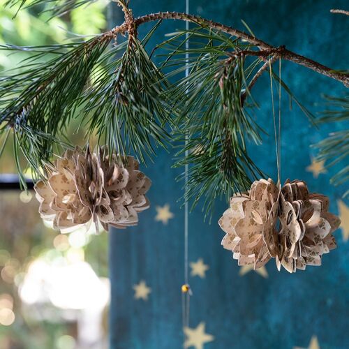 Set of 2 Ornaments | Snowballs | Dazzling Decorations