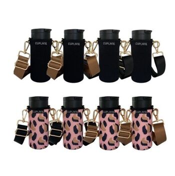 Ensemble porte-gobelet Combi noir et rose Leo To Go CUPLANE (8 pcs.) 1