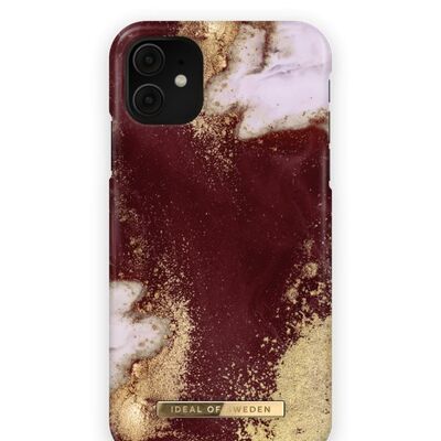 Fashion Case iPhone 11/XR Golden Burgund Marmor