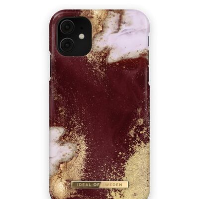 Custodia Fashion iPhone 11/XR Marmo bordeaux dorato