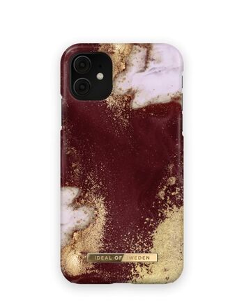 Coque Fashion iPhone 11/XR Marbre Bordeaux Doré 1