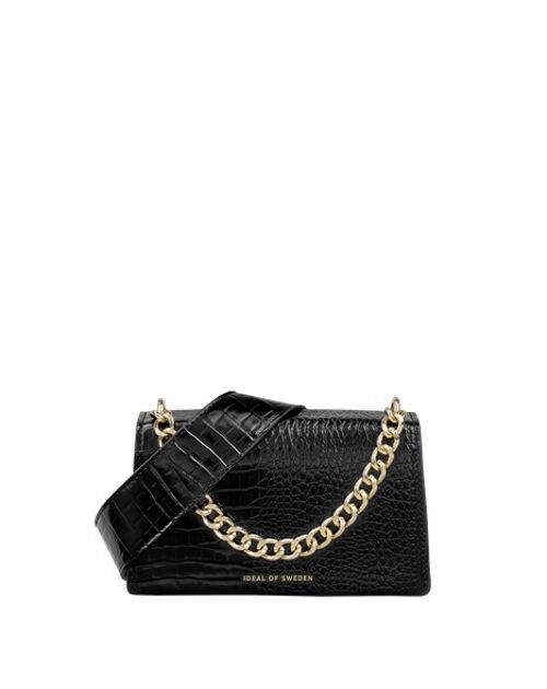 Small Lia Baguette Bag Neo Noir Croco