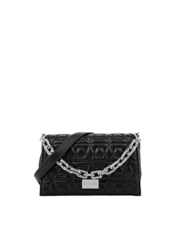 Leia Crossbody Trio Compartiment Bag Quilted Black