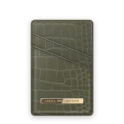 Atelier Magnetic Card Holder Khaki Croco