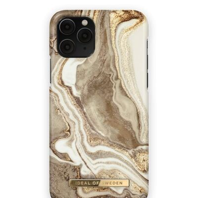 Custodia alla moda per iPhone 11 PRO/XS/X marmorizzato sabbia dorata
