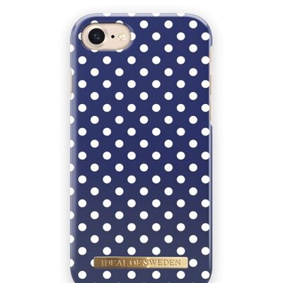 Custodia alla moda per iPhone 8/7/6/6S/SE a pois blu