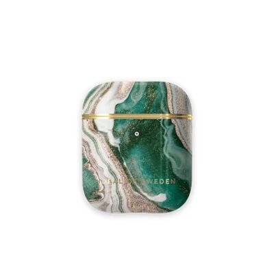 Estuche para Airpods de moda Golden Jade Marble