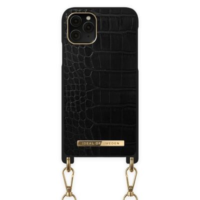 Necklace Case iPhone 11 PRO/XS/X Jet Black Croco