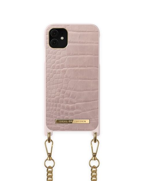 Necklace Case iPhone 11/XR Misty Rose Croco