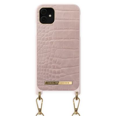 Necklace Case iPhone 11/XR Misty Rose Croco
