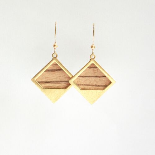 Petites boucles d’oreilles Sierra en bois de zébrano