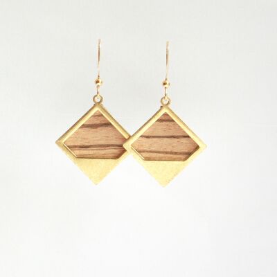 Small Sierra earrings in zebrano wood