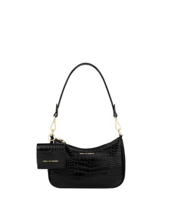 Nora Sac Bandoulière Jet Noir Croco