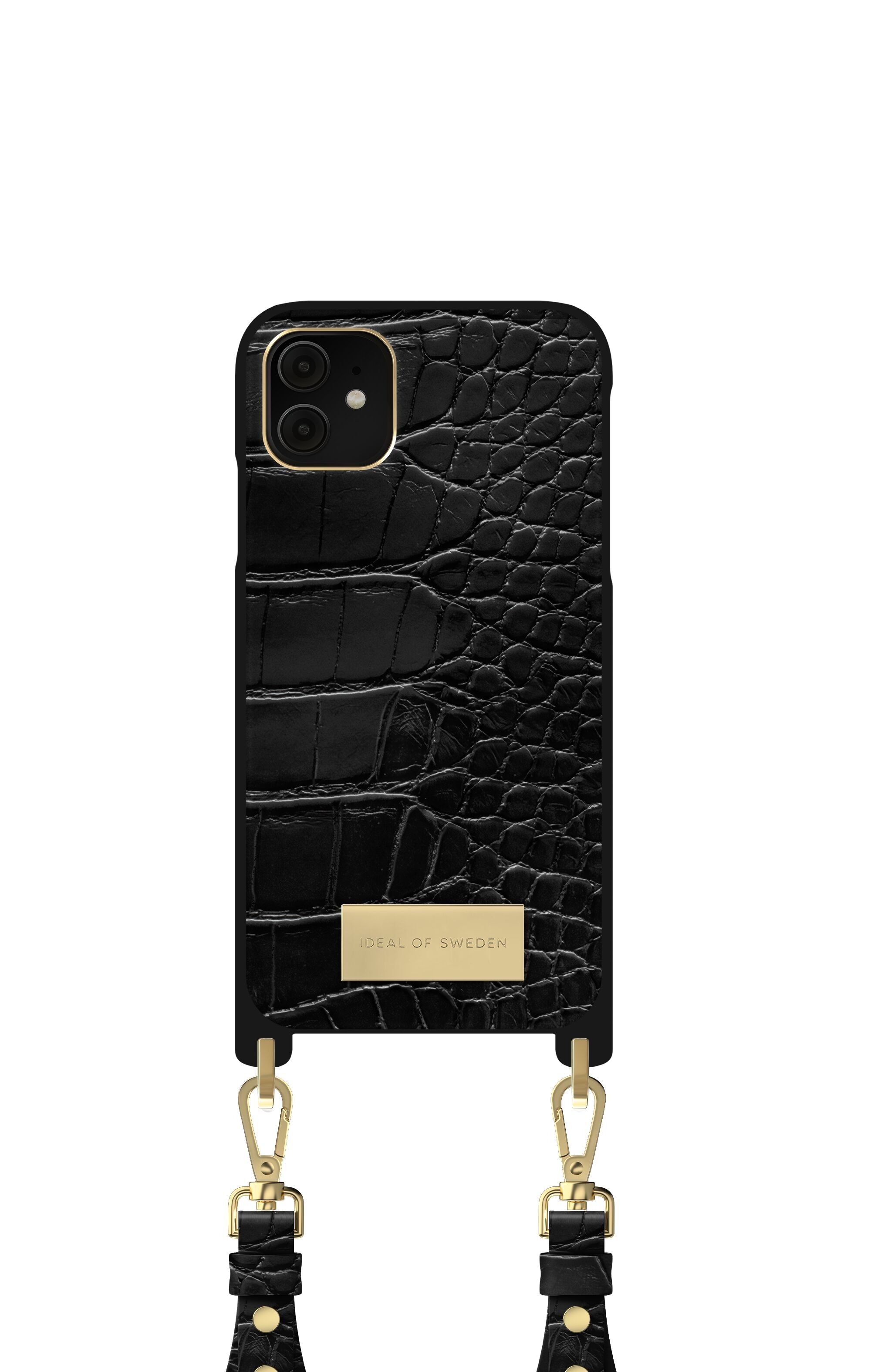 Atelier Halskette iPhone 11/XR Schwarz Kroko