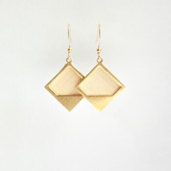 Petites boucles d’oreilles Sierra en bois de sycomore 2